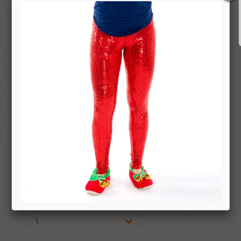 Red sequins leggings